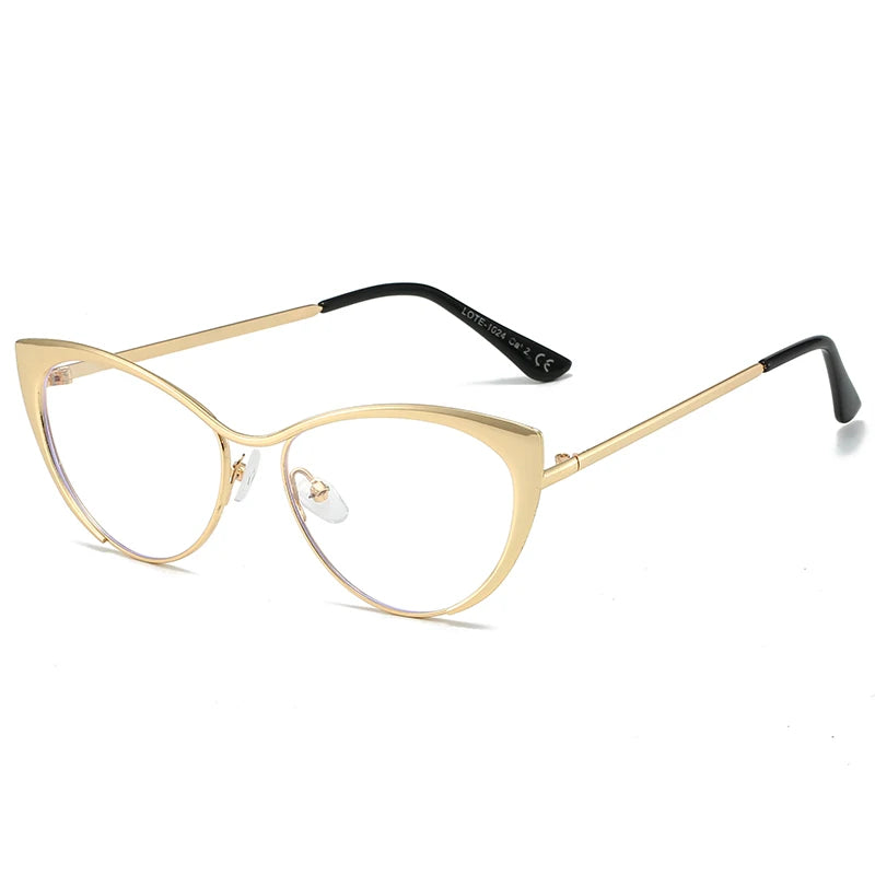 Metal Squared Frame Blue Light Blocking Eyeglasses | Fashionable Unisex Glasses for Men and Women Blanche