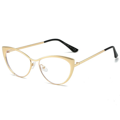 Metal Squared Frame Blue Light Blocking Eyeglasses | Fashionable Unisex Glasses for Men and Women Blanche
