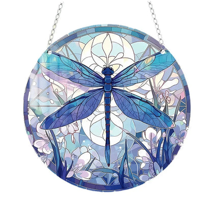 Tree of Life Suncatcher – 15cm Round Dyed Acrylic Window Hanging with Metal Chain, Peaceful Home Decor Gift