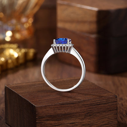 925 Sterling Silver Oval Zirconia Ring for Women – High-End Ice Flower Cut Fine Jewelry Melina