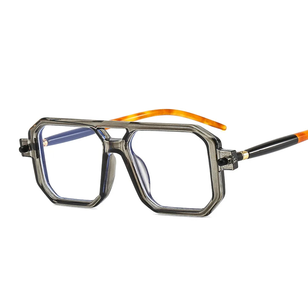 Vintage Square 70s Sunglasses for Women & Men | Retro Flat Top Rectangle Shades with Double Bridge Nesta