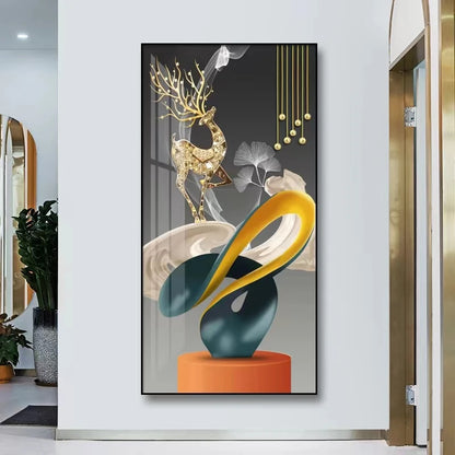100x50CM Large Aluminum Alloy Frame Crystal Wall Art – 2025 Home Gallery Hanging Decor Artwork