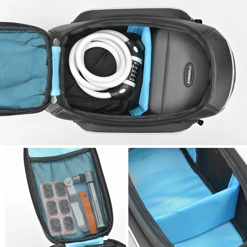 High-Reflective 8L Bicycle Rear Saddle Bag – Waterproof PU Cargo Bag for Luggage Racks, Multi-Functional Rear Seat Bag for Cycling Marcel