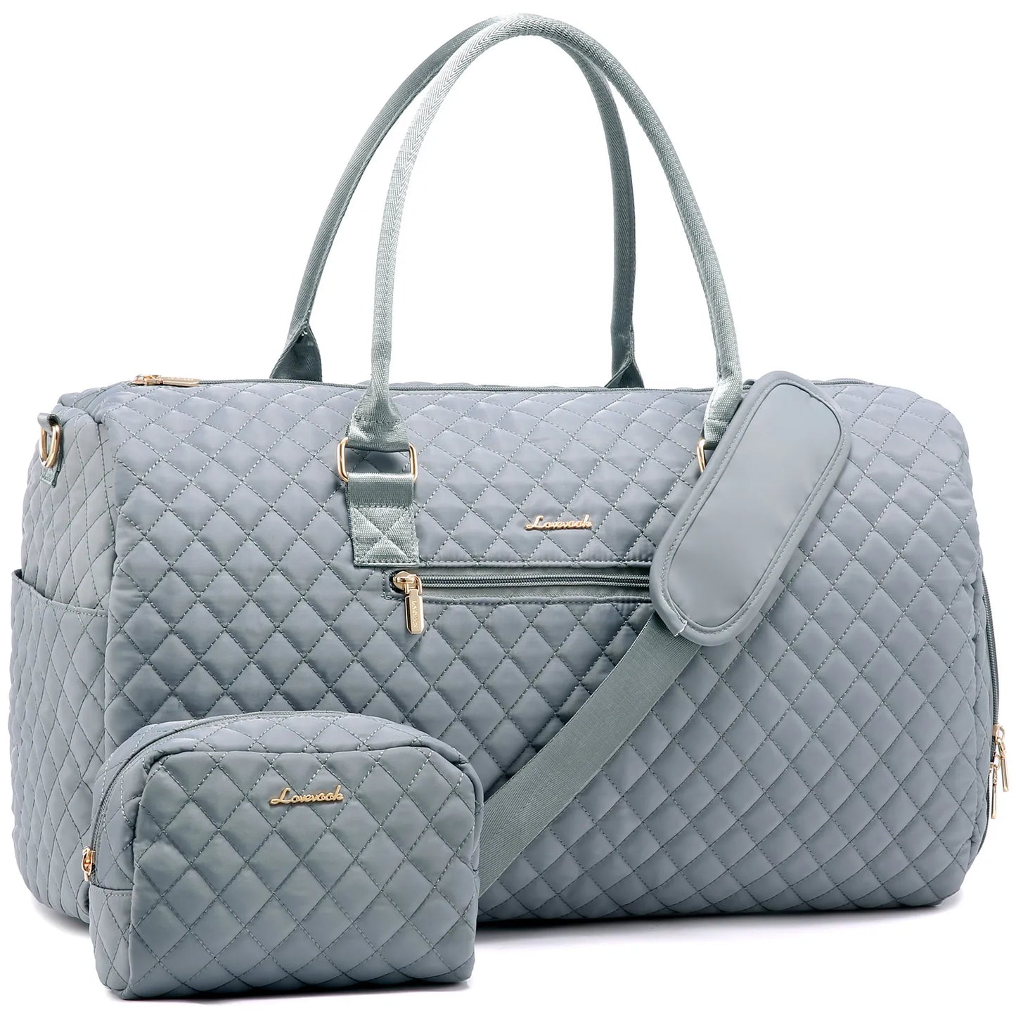 LOVEVOOK 2022 Luxury Quilted Weekender Duffel Bag - Custom Canvas Travel Bag for Men & Women Glazy