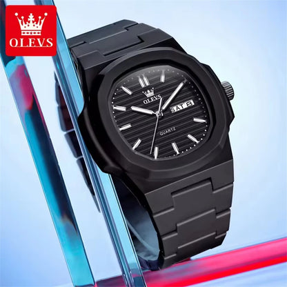 OLEVS 5627 Luxury Luminous Quartz Watch for Men Water Resistant Movement Date Calendar Mens Wristwatches Clock Reloj Hombre