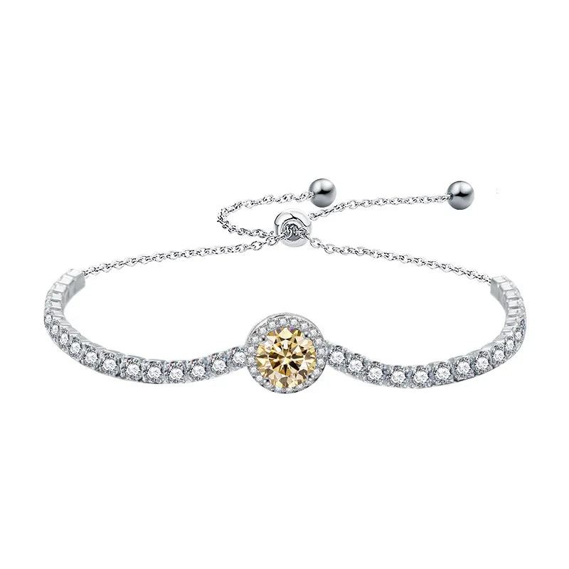 Luxury S925 Sterling Silver Moissanite Bracelet: Elegant Bangles Celaena