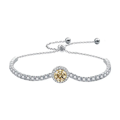 Luxury S925 Sterling Silver Moissanite Bracelet: Elegant Bangles Celaena