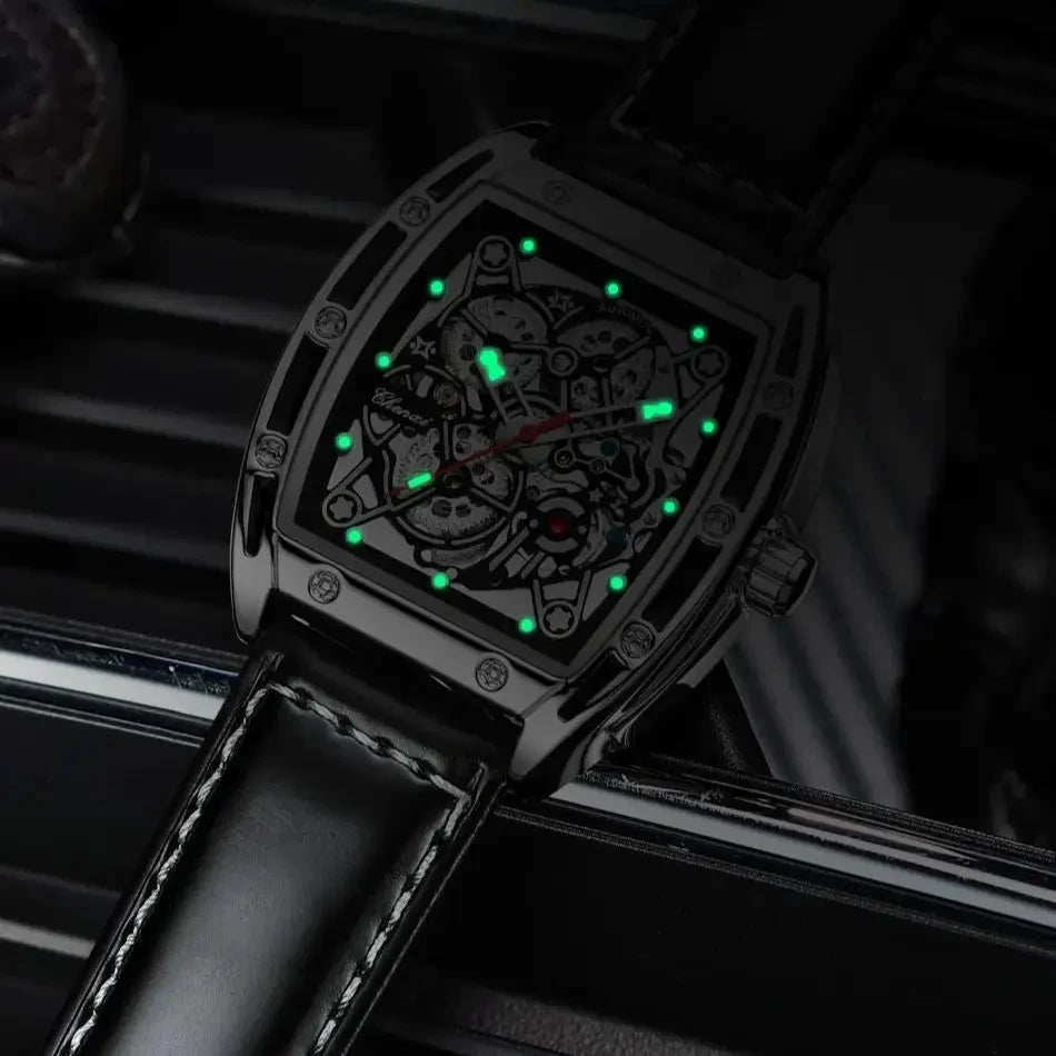CHENXI 8885 Fully Hollow-Out Mechanical Watch – Men’s Stainless Steel Skeleton Automatic Business Watch, Waterproof