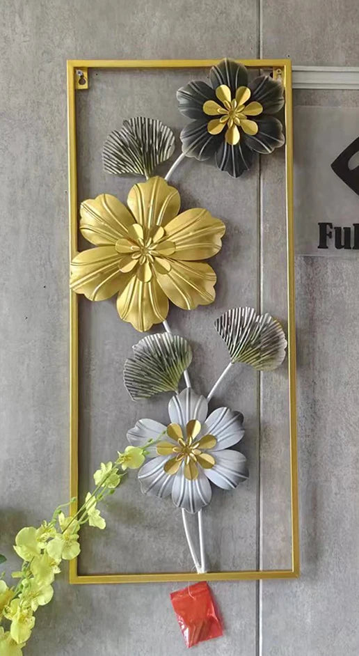 Nordic Light Luxury Metal Wall Art – Large Flower-Shaped Hanging Decor for Living Room and Home