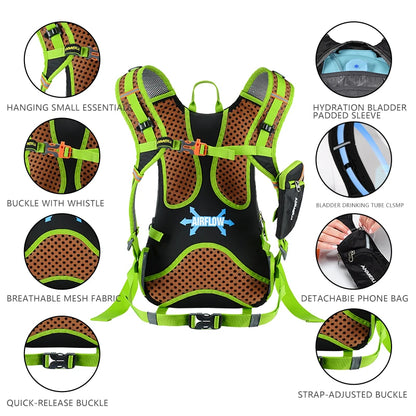 Multi-Functional 18L Outdoor Bicycle Backpack – Travel Backpack for Men & Women, Customizable Sports Bag for Hiking, Walking, and Cycling Henri