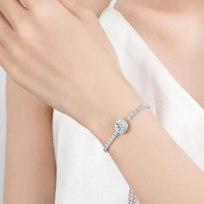 Luxury S925 Sterling Silver Moissanite Bracelet: Elegant Bangles Celaena