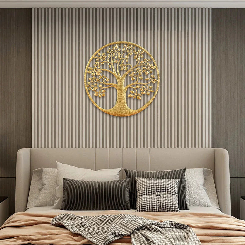 Modern Simple Wealth Tree Wall Art – Iron Pendant Decoration for Living Room, Bedroom, and Porch Background