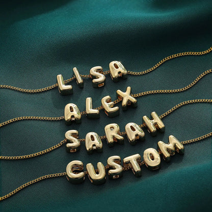 Personalized Custom Name Necklace – 18K Gold Plated Stainless Steel Letter Pendant Jewelry for Women & Couples