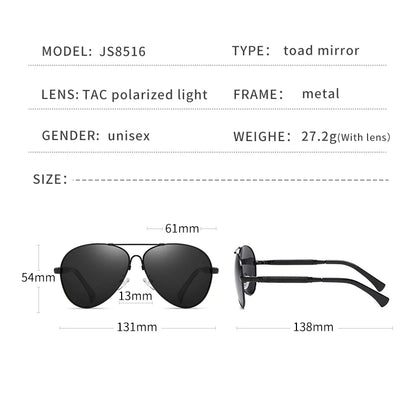 Luxury Pilot Polarized Night Vision Glasses – Memory Metal Photochromic Sunglasses for Men & Women | Driving Eyewear Edison