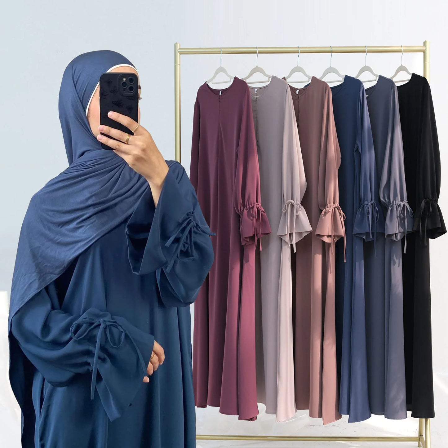 Flounce Sleeve Modest Abaya for Women – Big Hem Islamic Dress for Muslim Women Layla