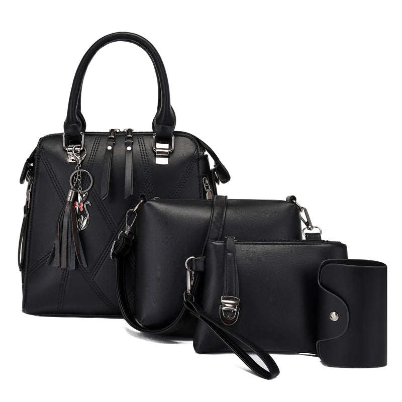 Fashion PU Leather Tote Bag Set for Women – Stylish Chain Shoulder Bags and Handbags Hannah