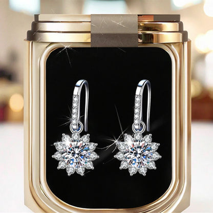 CClassic Sunflower S925 Sterling Silver Moissanite Earrings | Elegant & Stylish Jewelry for Every Occasion Henrietta