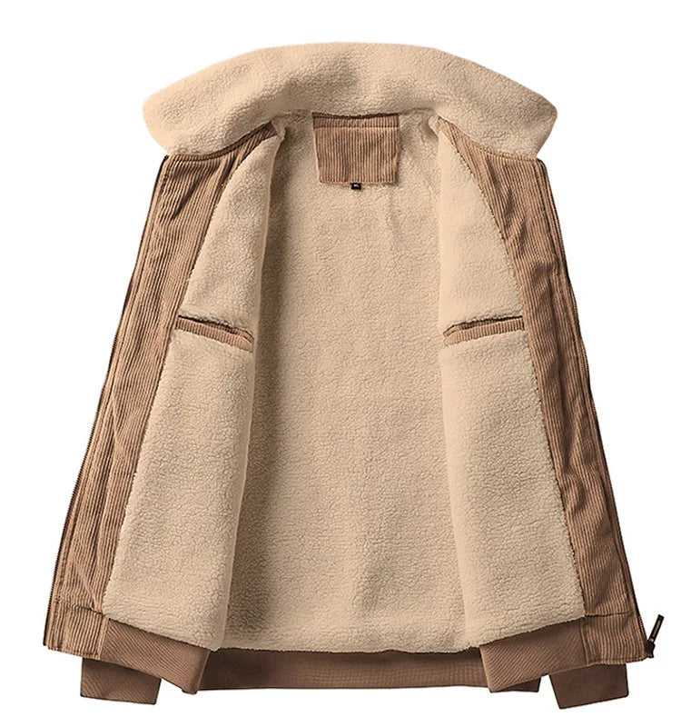 Retro Men’s Motorcycle Jacket – Custom Logo, Thick Warm Outerwear for Autumn & Winter Charles