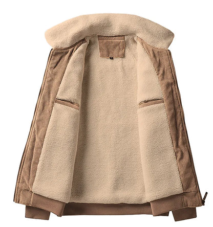 Retro Men’s Motorcycle Jacket – Custom Logo, Thick Warm Outerwear for Autumn & Winter Charles