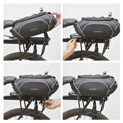 High-Reflective 8L Bicycle Rear Saddle Bag – Waterproof PU Cargo Bag for Luggage Racks, Multi-Functional Rear Seat Bag for Cycling Marcel