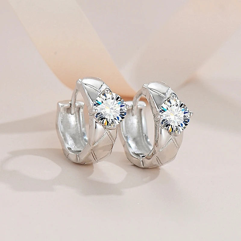 925 Sterling Silver Moissanite Ear Buckles – 0.5 Carat High-End Luxury Design, Elegant Gift for Women Gianna