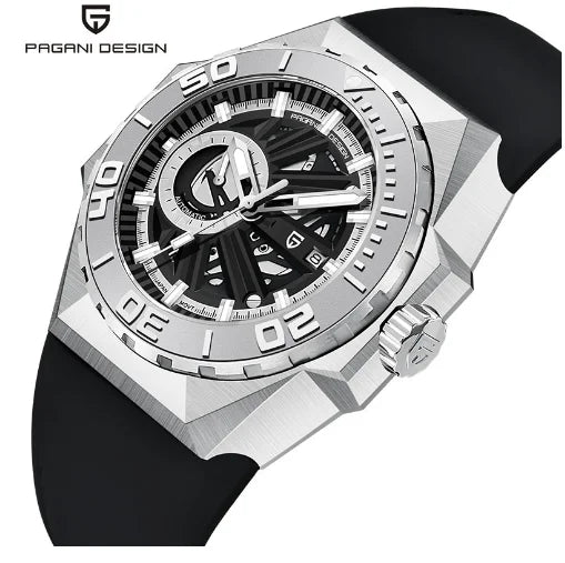 PAGANI DESIGN PD‑YS007 Men’s Automatic Mechanical Watch | Large Dial Calendar Wristwatch, Stainless Steel Luxury Timepiece