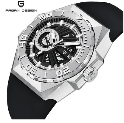 PAGANI DESIGN PD‑YS007 Men’s Automatic Mechanical Watch | Large Dial Calendar Wristwatch, Stainless Steel Luxury Timepiece