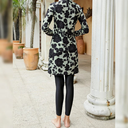 Floral 3-Piece Muslim Swimwear | Modest Hijab Burkini for Women Kansa