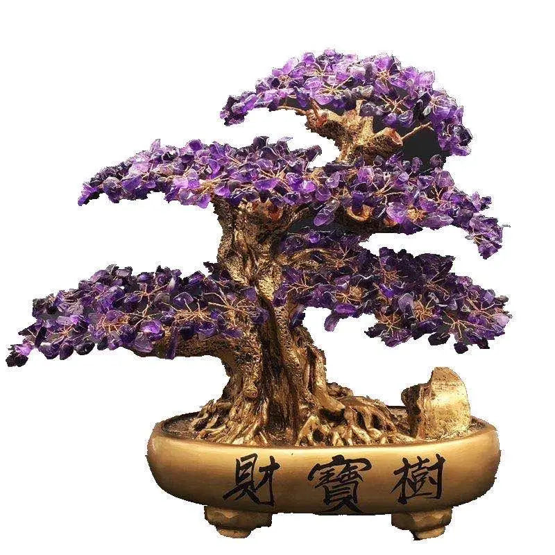 Natural Aventurine Crystal Money Tree – Lucky Fortune Feng Shui Ornament for Home & Office Decoration
