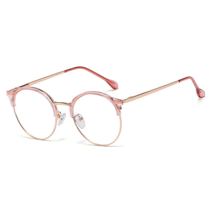 Vintage Round Metal Glasses Frames – TR90 Blue Light Blocking Eyeglasses for Women | Fashionable Eyewear Design
