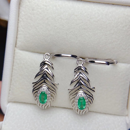 Emerald Earrings 925 Sterling Silver – Dainty Green Gemstone Studs for Women | Luxury Wedding & Party Jewelry