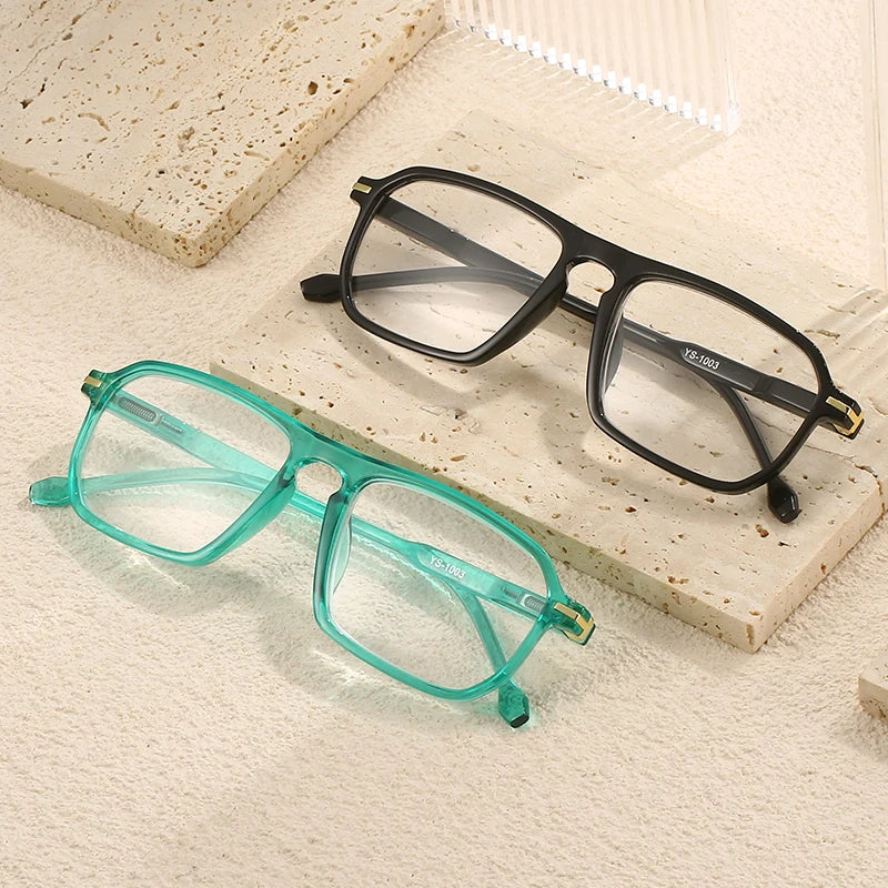 Unisex Slim Frame PC Squared Eyeglasses | Fashionable Reading Glasses for Men and Women with Presbyopia Correction Eustacia