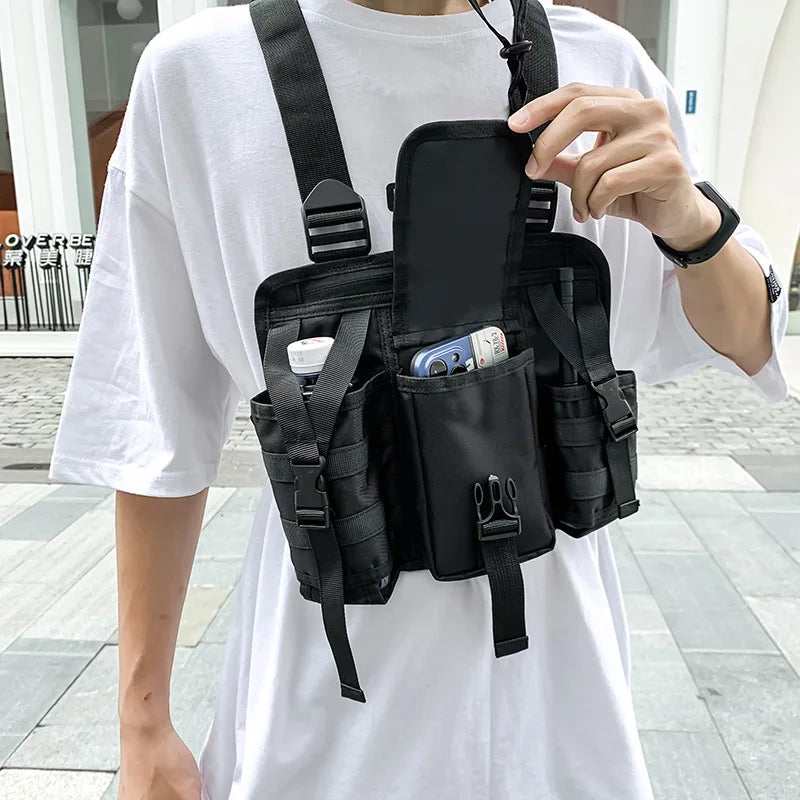 Streetwear Molle Shoulder Vest Bag – Lightweight Adjustable Oxford Cloth Chest Bag with Multiple Pockets for Outdoor Camping, Hiking, and Everyday Use Fabien