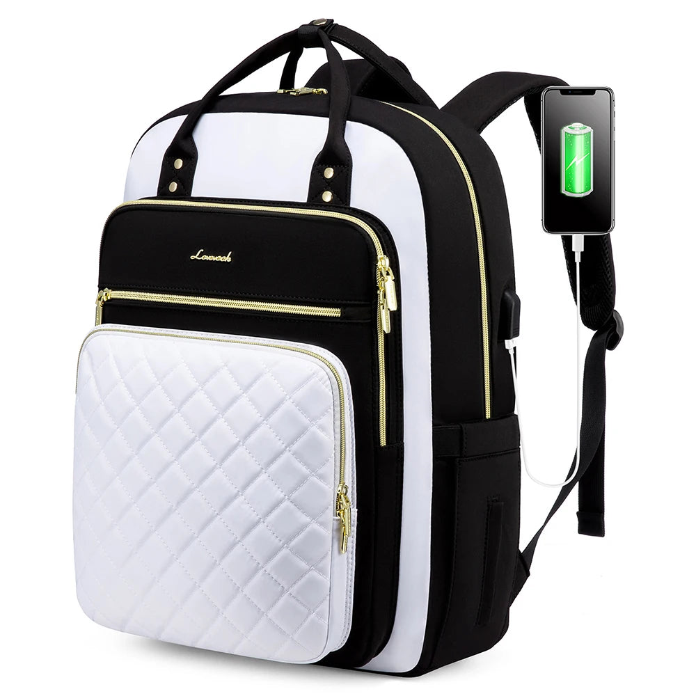LOVEVOOK Fashion Travel Backpack | Water-Resistant, Multi-Pocket College Bookbag for Women, Fits 15.6" & 17" Laptops