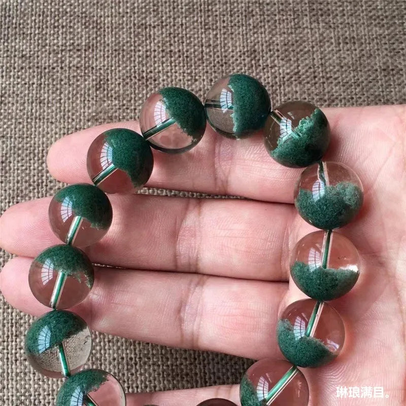 Natural Brazil Green Quartz Bracelet - Elegant Thousand-Layer Crystal Gold Single-Wrap for Men & Women