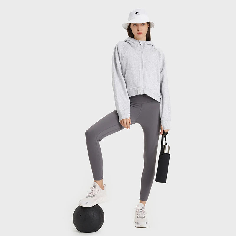 Women's Oversized Cropped Fleece Hoodie | Cozy Winter Warm Hooded Sweatshirt