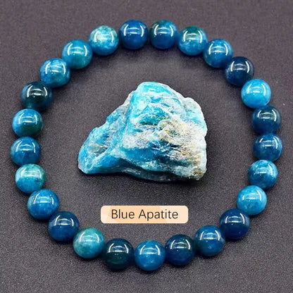 8mm Natural Stone Beaded Bracelet | Fashion Crystal Elastic Stretch Jewelry Gift Nia