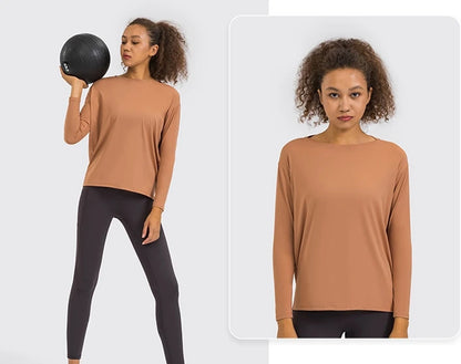 Women's Long Sleeve Yoga Shirt - Perfect for Exercise & Activewear