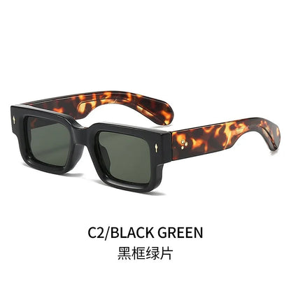 Rectangle Rivet Non Prescription Chunky Rectangle Blue Light Glasses Black Square Thick Frame Rectangle Women Men