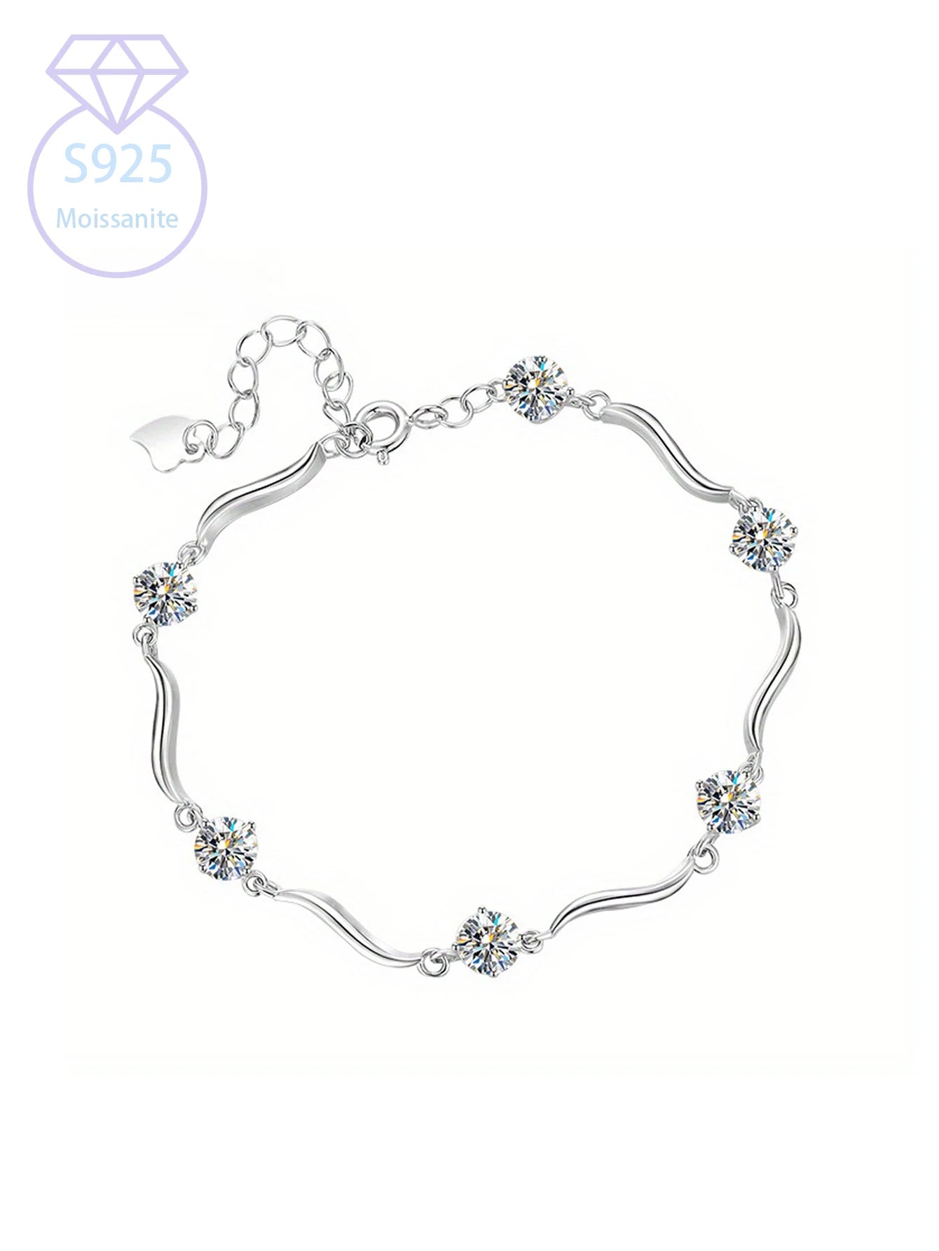 925 Sterling Silver Gold-Plated Bracelet – Cute Moissanite Charm Jewelry for Women, Girls, and Children Colette