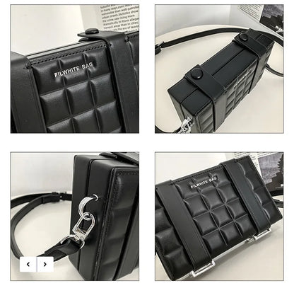 High-End Korean Leather Box Bag – Top-Quality Mini Messenger Bag for Women, Trendy Small Square Handbag with Stylish Design Aline