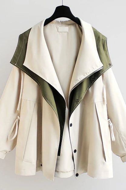 Autumn Mid‑Length Retro Women’s Coat – High‑End Waist‑Cinched Design Ariane