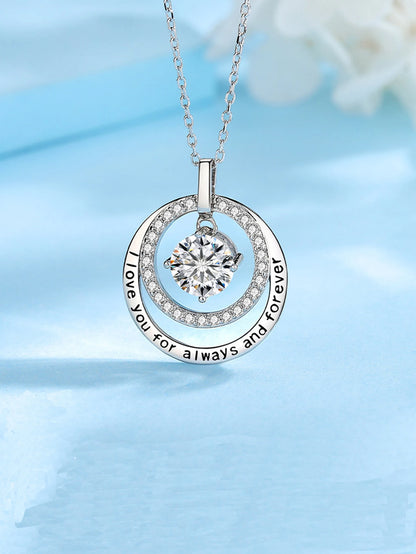 925 Sterling Silver Gold-Plated Statement Necklace – Geometric Moissanite & Zircon Pendant Jewelry for Women Pauline