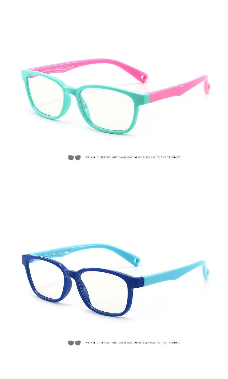 Blue Light Blocking Glasses for Kids – Comfortable Silica Gel Frames for Gadget and Screen Use Arden
