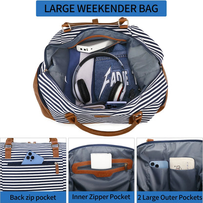Overnight Travel Duffel Bag – Weekender Bag with Toiletry Organizer & Shoe Compartment