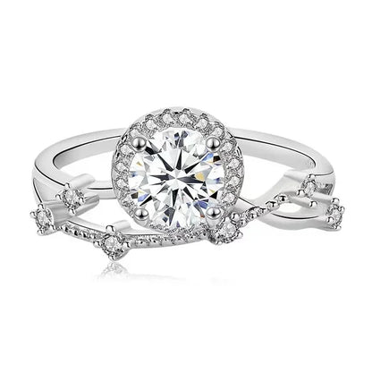 Elegant 0.5 Carat Moissanite Ring in 925 Sterling Silver – Perfect Engagement, Wedding, or Proposal Gift for Her