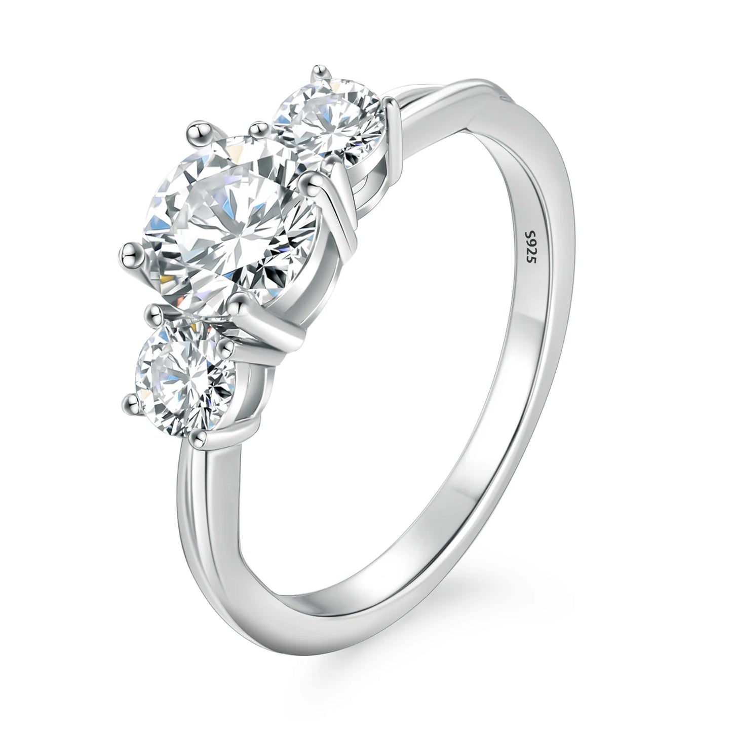 Luxury Iced Out Moissanite Engagement Ring - 925 Sterling Silver Lab-Grown Diamond Wedding Ring