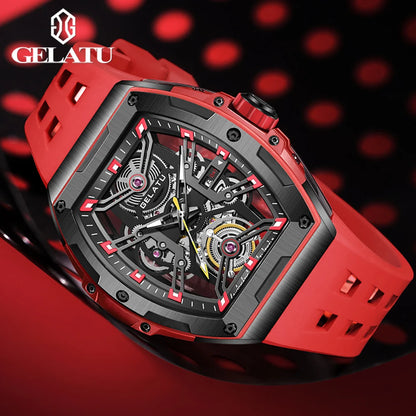 GELATU 6012 Luxury Men's Skeleton Watch – Multifunctional, Waterproof Automatic Wristwatch