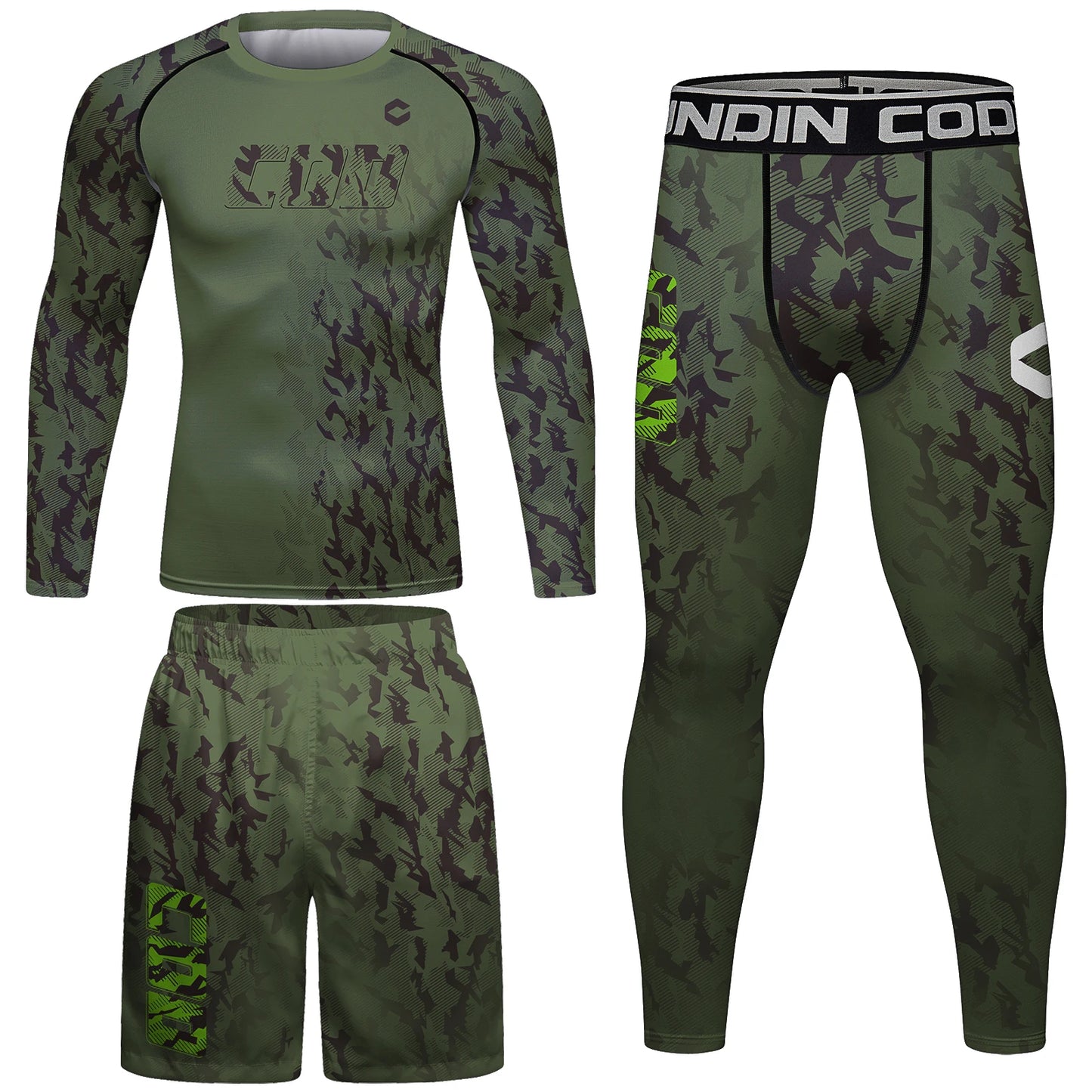 Cody Lundin Men’s MMA Training Set – Jiu Jitsu Rashguard T‑Shirt & Pants with Muay Thai Shorts