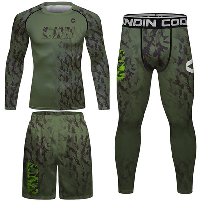 Cody Lundin Men’s MMA Training Set – Jiu Jitsu Rashguard T‑Shirt & Pants with Muay Thai Shorts